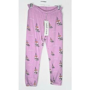 Wildfox Kids Sailboat Print Jogger Pants Pink Size 8 NWT